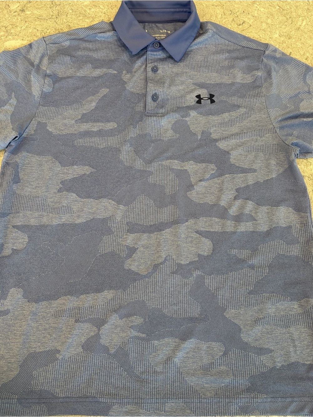 Under Armour Playoff Polo Men’s Light Blue Navy Camo-Large